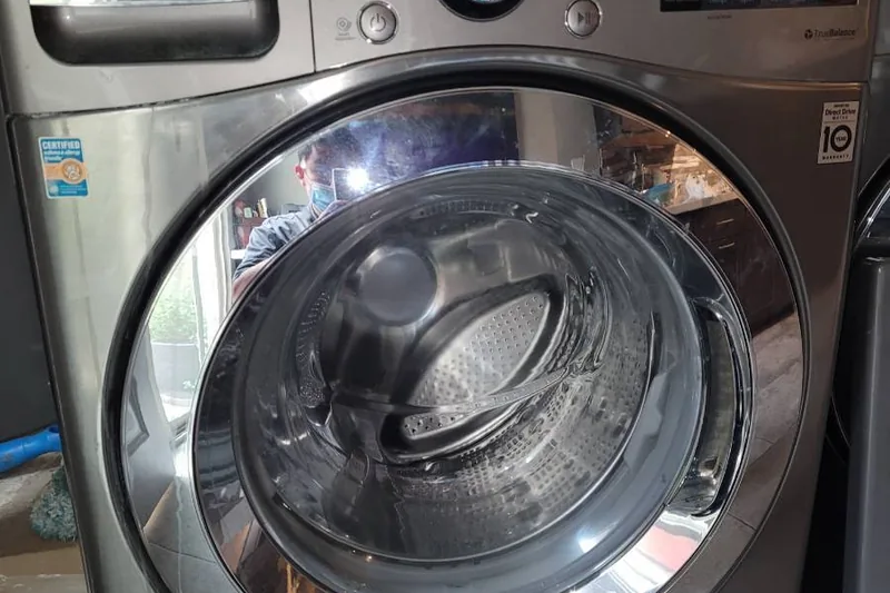 Front-load high-efficiency washing machine direct-drive stator inspection in Capitola